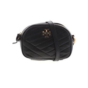Tory Burch Kira Chevron Camera Crossbody Bag Black